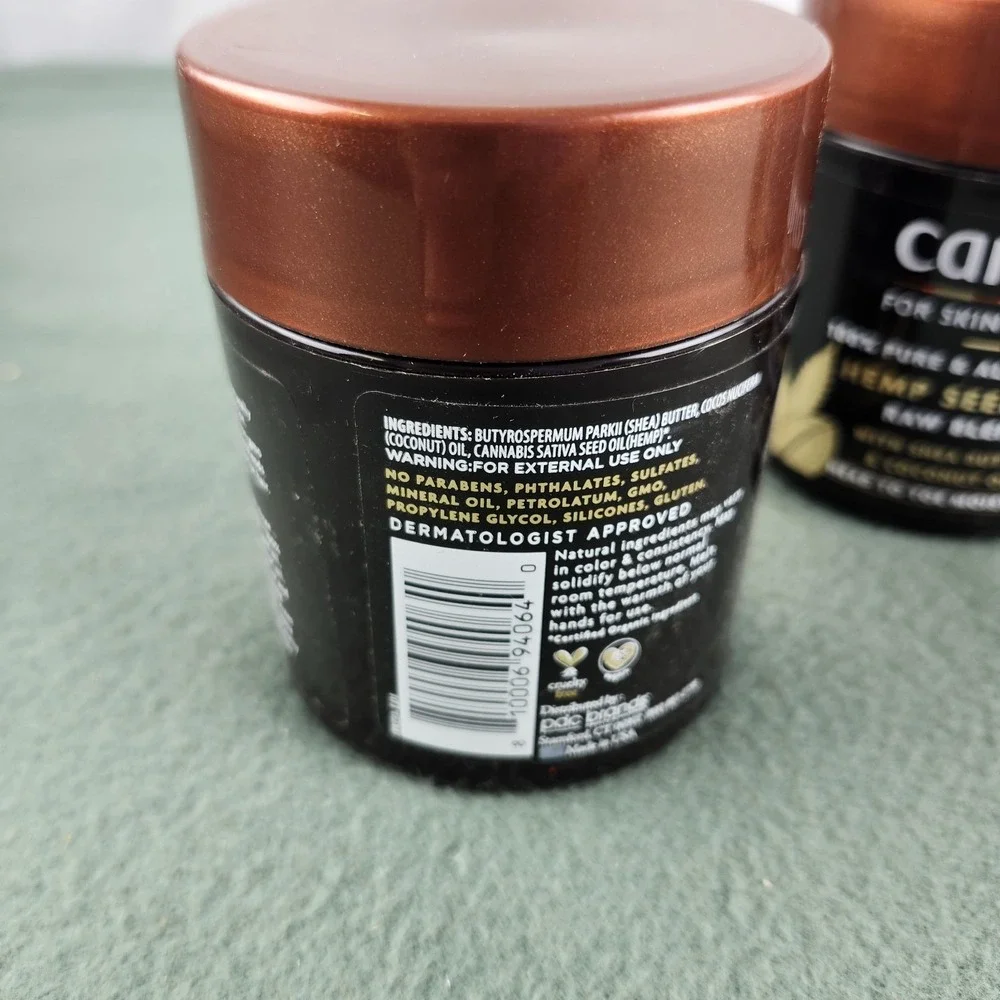 LOT OF 4--Cantu For Skin + Hair HEMP SEED OIL Raw Blend, Shea Butter 5.5 oz Each